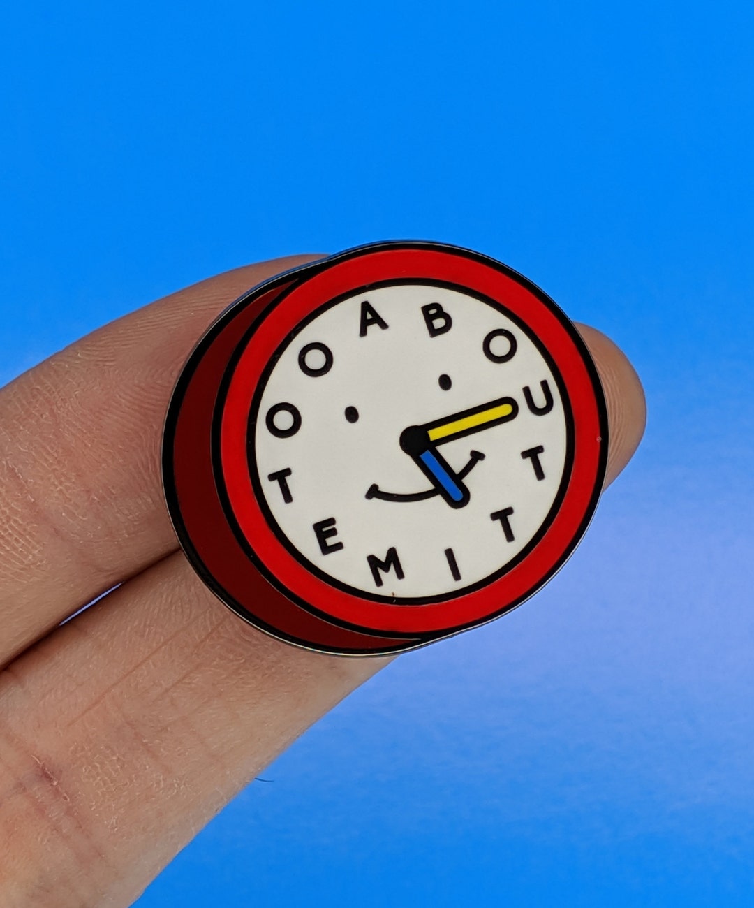 Time Again Pin About Time Too - Clock Enamel Pin - Etsy Australia