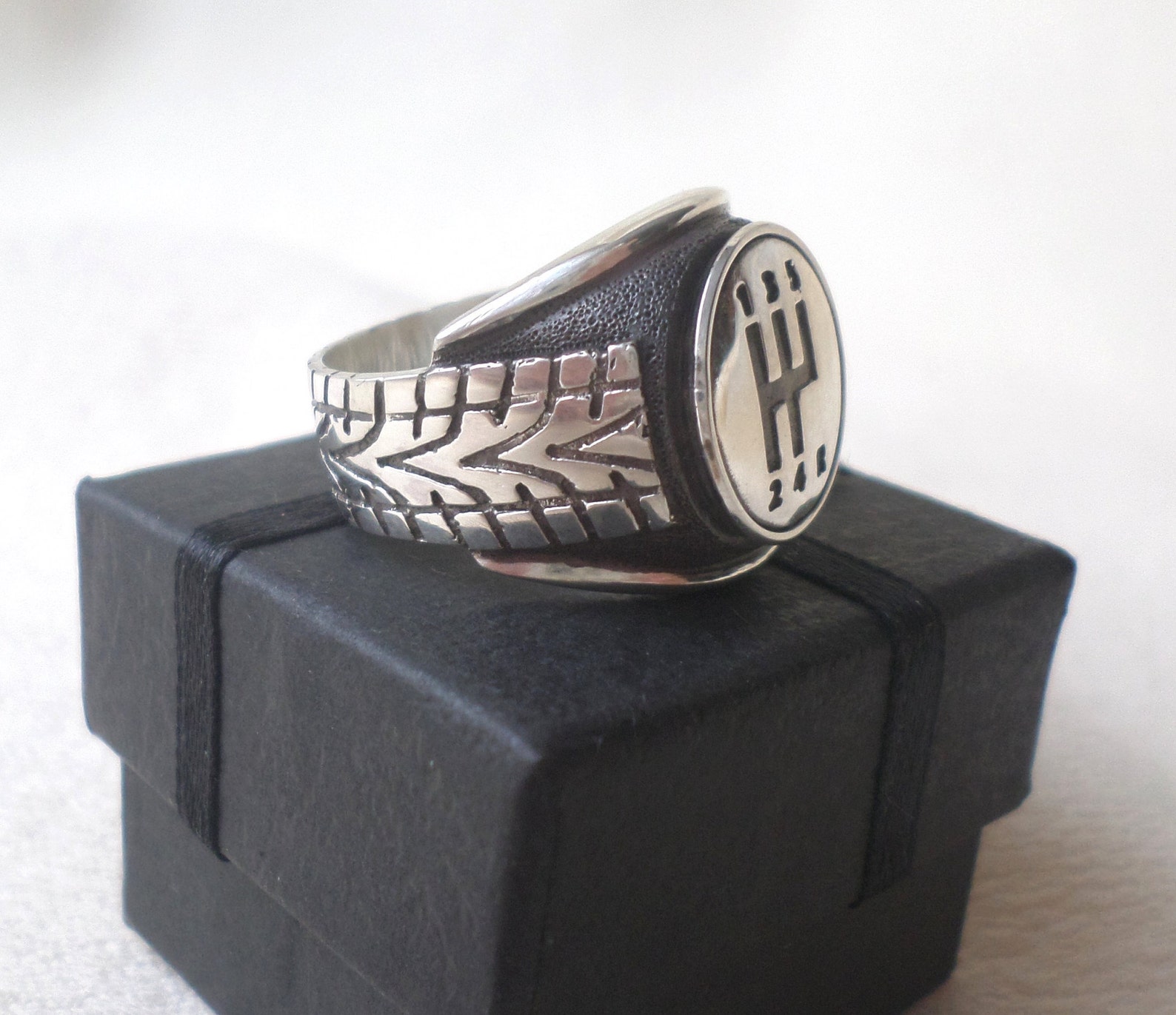 Ring male. Car. 925 sterling silver silverjeweller Etsy