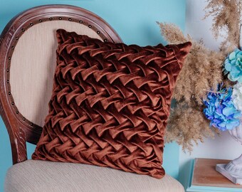 Velvet Brown Pillow Etsy