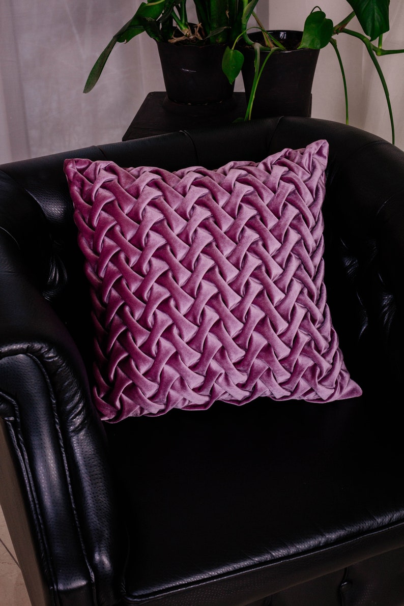 Purple Throw Pillow Covers 20x20 Velvet Pillow Euro Sham Etsy