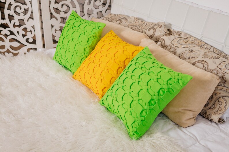 Lime Green Pillow Covers ANY SIZE Green Lumbar Pillow Etsy