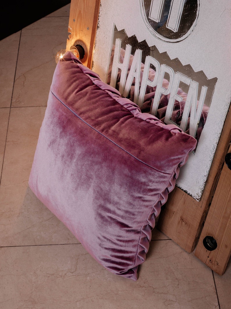 Purple Throw Pillow Covers 20x20 Velvet Pillow Euro Sham Etsy