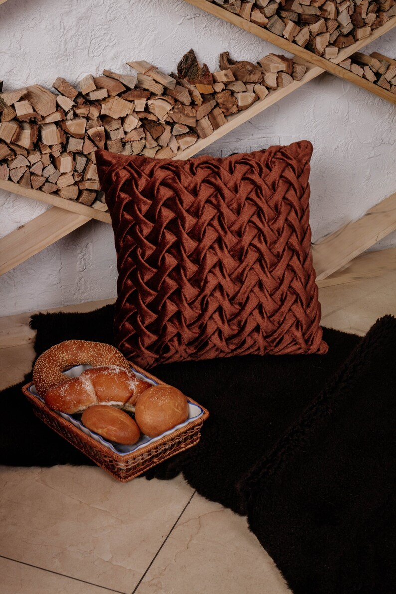 Brown Throw Pillow Covers Velvet Brown Pillows Euro Sham Etsy