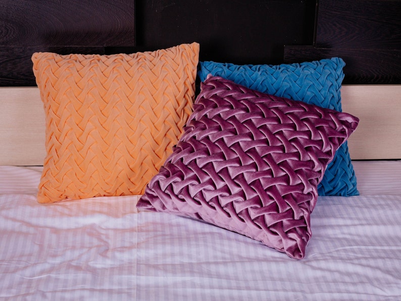 Purple Throw Pillow Covers 20x20 Velvet Pillow Euro Sham Etsy