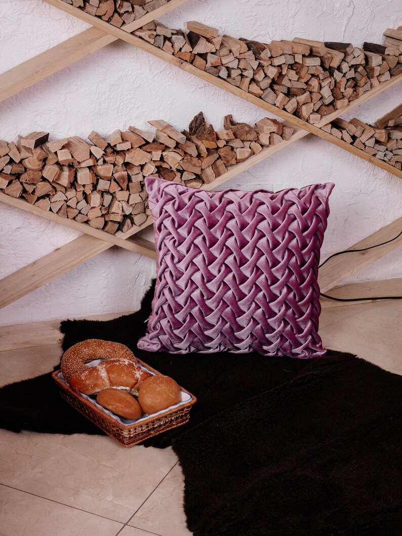 Purple Throw Pillow Covers 20x20 Velvet Pillow Euro Sham Etsy
