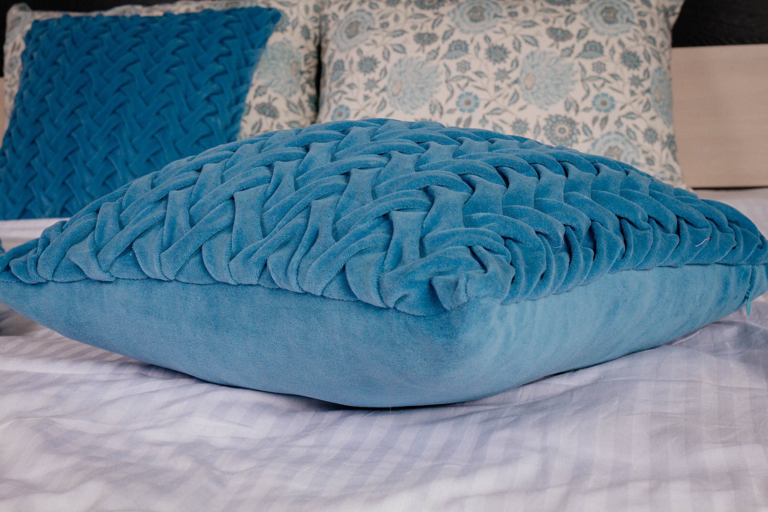 Bed Runner and Pillows. Bed Scarf and Throw Pillows. Light Etsy