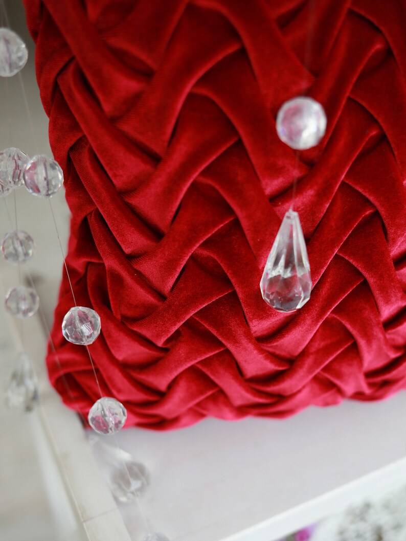 Dark Red Throw Pillow Covers Velvet Burgundy Pillows Etsy