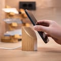 Wooden MagSafe Wireless Charger for iPhone, Android | Qi2 25W Fast Magnetic Station Stand. Handmade Desk Nightstand Holder.