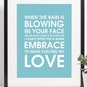Make You Feel My Love Adele, Bob Dylan Art Poster Print  - Inspirational Motivational Wall Art Wedding Gift Valentines, Engagement