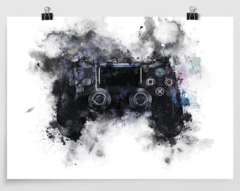 Games Controller - Wall Art - Games Room - Gaming Poster - Print - Playstation