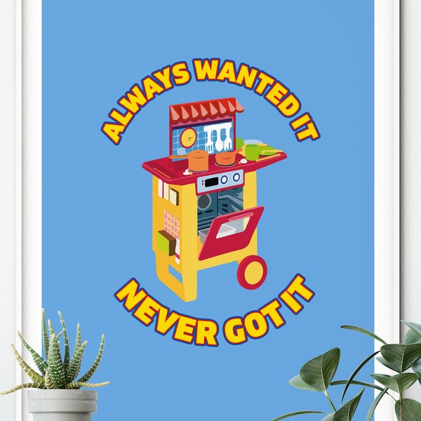 A La Carte Kitchen Toy Print Poster - Motivational, Inspirational, Retro, 80s kid Wall Art Decor