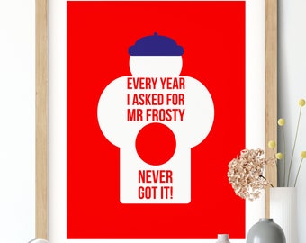 Mr Frosty Print - Motivational, Inspirational, Retro Poster, 80s Toys