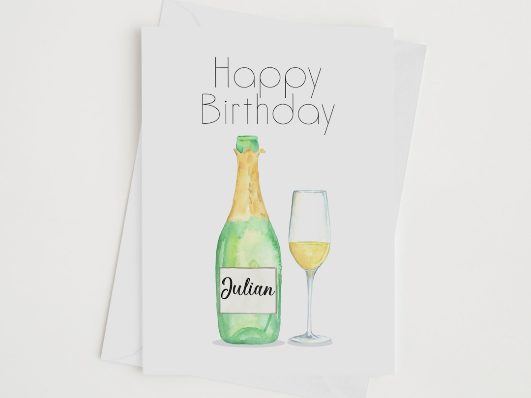 Happy Birthday Card | Name Pin Bottle | Personalised | Greeting Card ...