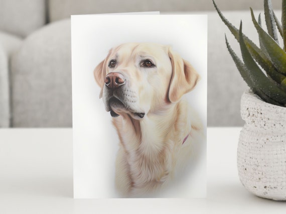 Golden Labrador Greetings card  | Dog Lover | Personalised | Cute Greeting Card | Birthday | colour art sketch