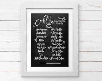 Coffee No Nonsense Kitchen Print - Typography Print - Coffee Lovers - Gift