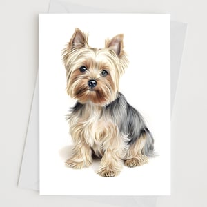 Yorkshire Terrier Greetings card  | Dog Lover | Personalised | Cute Greeting Card | Birthday  | colour art sketch