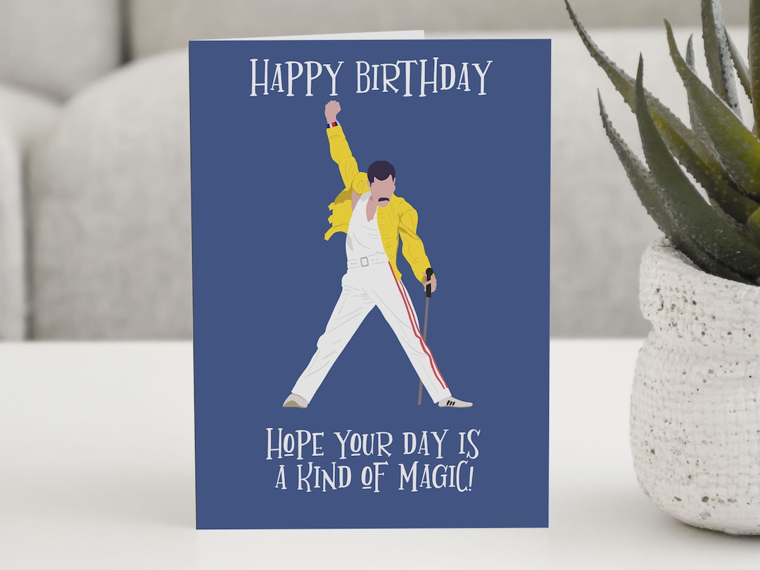 Freddie Mercury Birthday Card Queen Birthday Card Personalised Birthday