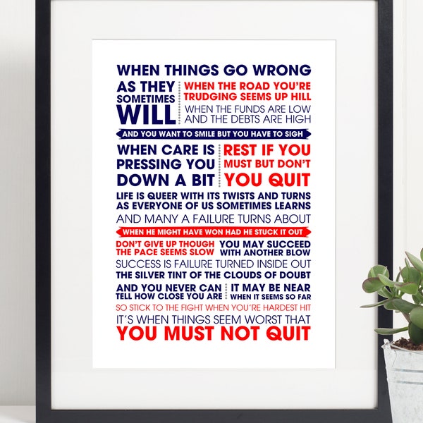 Dont Quit Poem - Etsy
