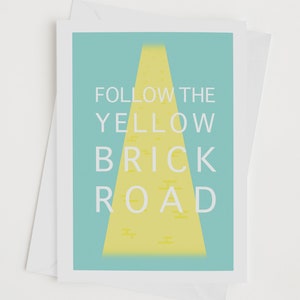 Positive Thinking Greeting Card | Inspirational quote | Greeting card | Wizard of OZ | Personalised card| Yellow Brick Road