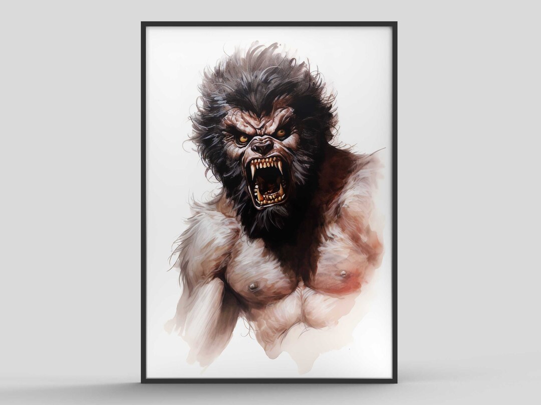 Wolfman Werewolf Classic Monster Horror Wall Art Home Decor Gothic