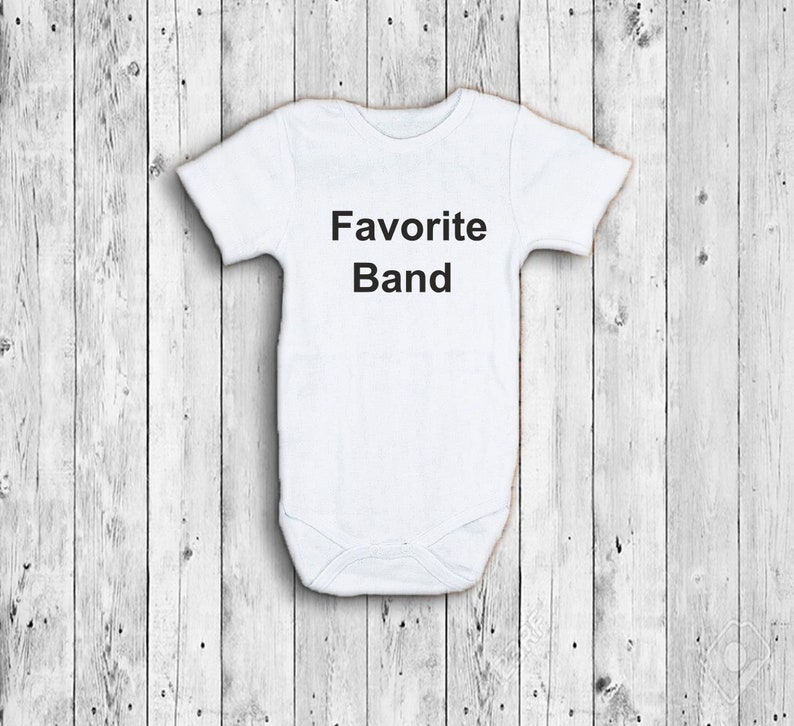 Picture Logo Print Baby Short Sleeve Bodysuit Unisex Clothes Outfit Baby Shower Gift Newborn Gift Personalized Your Favorite Band