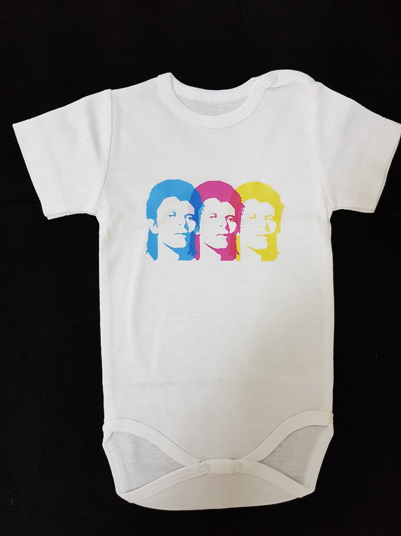 New Artist Print David Bowie Unisex Baby Grey Short Sleeve Bodysuit Infant Girl Boy Clothes Outfit Baby Shower Gift Twins Set 100/% Cotton