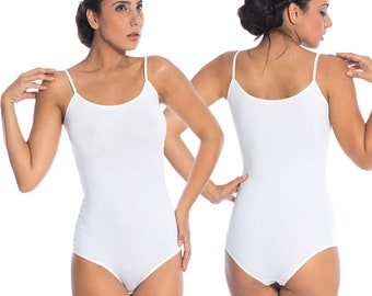 Sleeveless Cotton Bodysuit women Leotard body suit with thin straps Tank Bodie Dance wear Yoga Wear