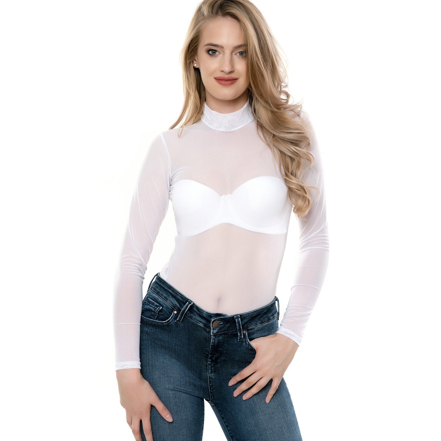 Sheer White Turtleneck - Etsy