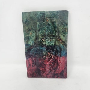 Pair of Bookmatched Stabilized Double Dyed Green and Red Spalted Maple Burl Knife Scales Handle Scales Knife Material #MB249 - READY to SHIP