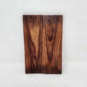 Pair of Bookmatched Natural Figured Granadillo Knife Scales, Handle Scales, Knifemaker&#39;s Material, #G4 - READY to SHIP