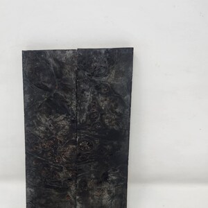 Pair of Bookmatched Stabilized Black Dyed Figured Big Leaf Maple Knife Scales, Knife Handle Scales, Knife Material, #MB332 - READY to SHIP