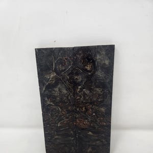 Pair of Bookmatched Stabilized Black Dyed Figured Big Leaf Maple Knife Scales, Knife Handle Scales, Knife Material, #MB335 - READY to SHIP