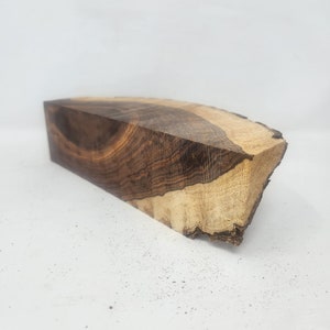 3.25"W x 2.5"D x 8.5"L Beautiful Piece of Unique Rare Desert Ironwood Half Round with Bark On Outer Side, 1 lb, 13 oz - READY to SHIP