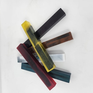 Bundle of Six Hybrid Pen Blanks Grab Bag Assortment in Various Colors and Various Woods Yellow Green White Red as Shown, PB5 - READY to SHIP