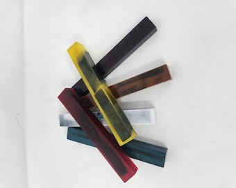 Hybrid Pen Blanks: Stabilized Wood & Alumilite Epoxy - Set of 6