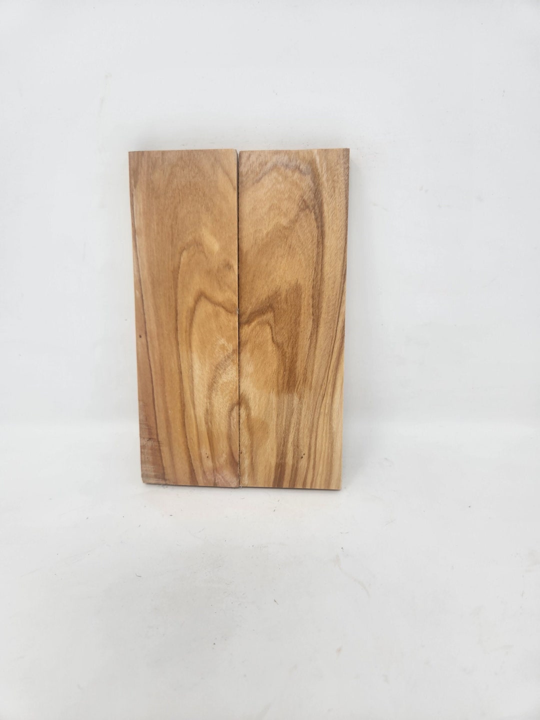 Set of Two Bookmatched Air Dried Natural Olive Wood Knife Scales