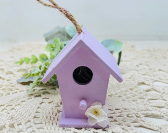 Mini Birdhouse, Lavender Accents, Lavender Tiered Tray, French Country Decor, Purple Home Decor, Farmhouse, Gift for Her