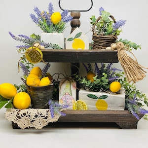 Lemon & Lavender Tiered Tray Decor: Farmhouse Miniatures Bundle