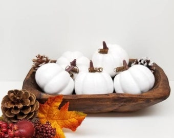 Decorative White Pumpkins For Fall, Fall Tray Decor, Tiered Tray Decor