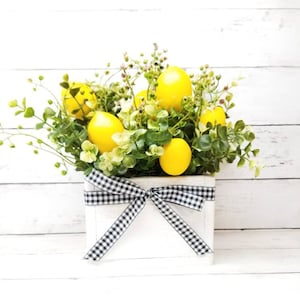 Lemon Centerpiece, Lemon Wedding Centerpiece, Lemon Kitchen Decor, Lemon Decor, Lemon Bridal Shower, Farmhouse Centerpiece