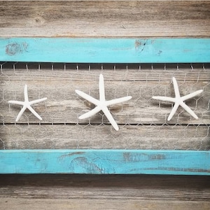 Beach Wall Decor, Starfish Decor, Rustic Coastal Decor, Coastal Wall Decor, Beach Bathroom Decor, Beach Gift