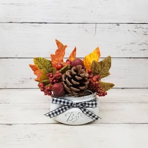 Fall Tier Tray Decor, Fall Mason Jar, Pumpkin Decor, Rustic Fall Decor, Buffalo Check Decor, Fall Tiered Tray Decor