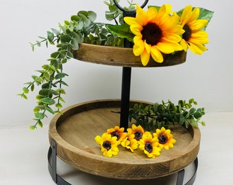 Spring Tier Tray Filler, Tier Tray Greenery, Tier Tray Decor, Spring Tray Filler, Sunflower Decor