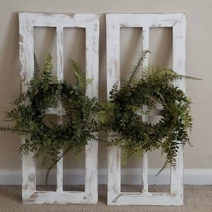 Set of Two Window Frames, Antique Window Frame, Farmhouse Wall Decor, Rustic Wall Decor, Rustic Home Decor