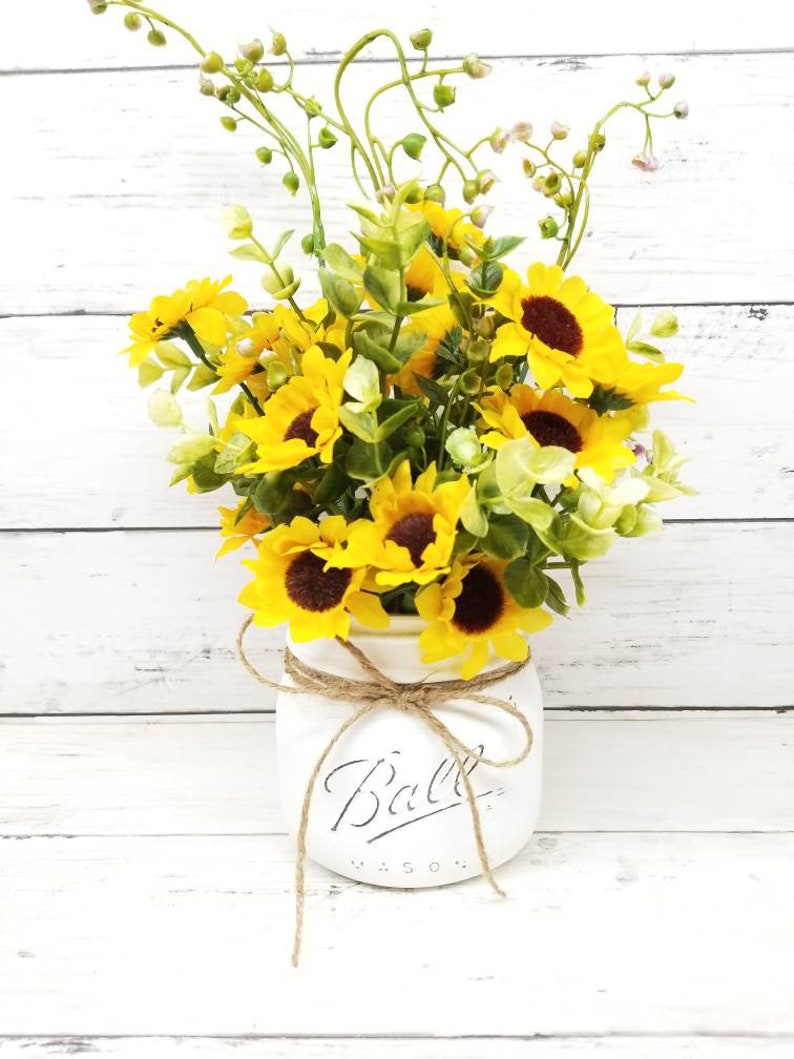 Sunflower Centerpiece Mason Jar Decor Farmhouse Decor image 0