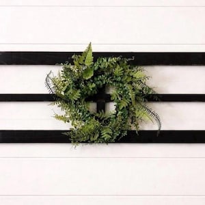 Farmhouse Window Frame Wall Decor with Greenery Wreath | Rustic Wall Decor | Fixer Upper Style | Cottagecore Home Decor