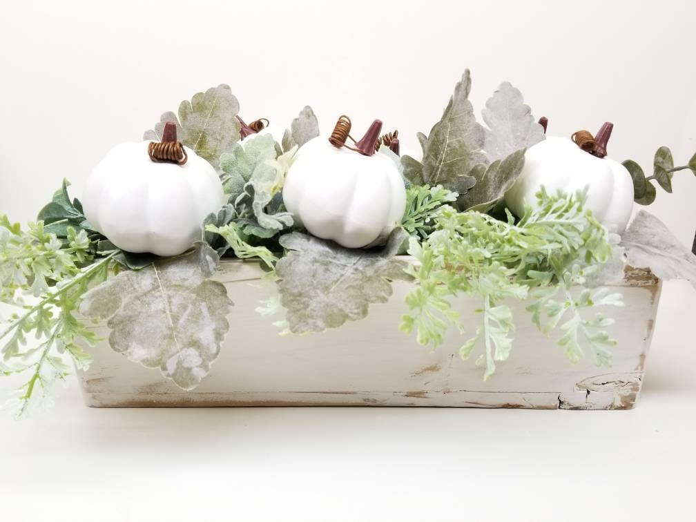 Decorative White Pumpkins for Fall Fall Tray Decor Tiered Etsy