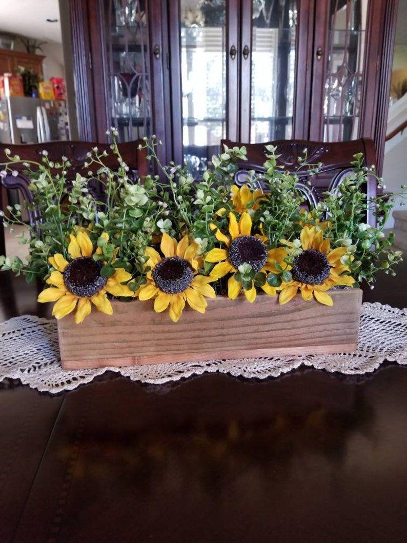 Sunflower Centerpiece, Sunflower Decor, Rustic Centerpiece, Sunflower Kitchen Decor, Sunflower Home Decor, Sunflower Home Decor image 6