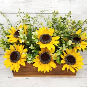 Sunflower Centerpiece, Sunflower Decor, Rustic Centerpiece, Sunflower Kitchen Decor, Sunflower Home Decor, Sunflower Home Decor image 5