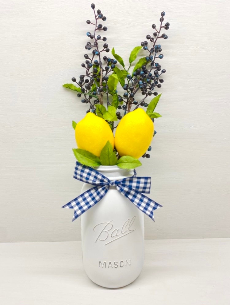 Lemon Centerpiece Lemon Kitchen Decor Lemon Bridal Shower Etsy